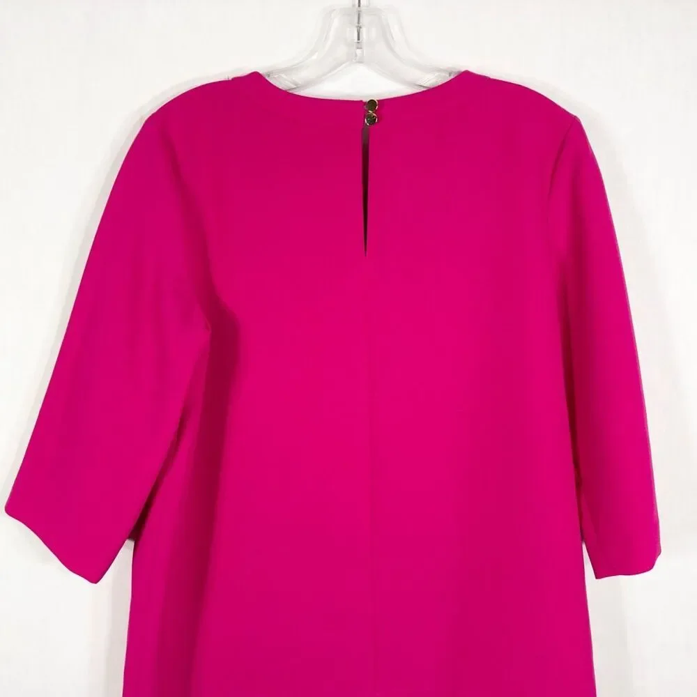 Kate Spade Size 6 Dress Hot Pink Shift‎ Mini Scalloped Crew Lined Keyhole 1352